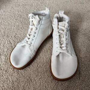 FeelGrounds Barefoot Minimalist Highrise Knit Shoes Lace Up Women's Size 7 White